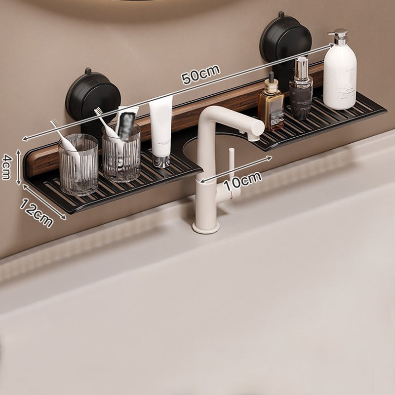 ✨Vente de nouveaux produits - 55 % de réduction✨Étagère de Salle de Bain à Ventouse en Noyer
