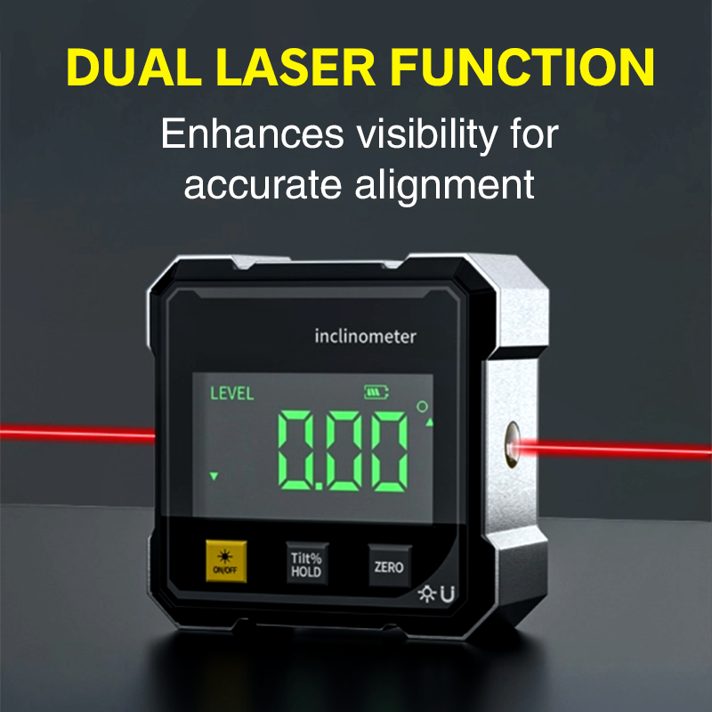 📐 50 % DE RÉDUCTION ! Équerre numérique magnétique avec laser et 4 faces – double position, fixation magnétique à 360° et construction robuste – idéale pour le bâtiment, la menuiserie et la technique ✨