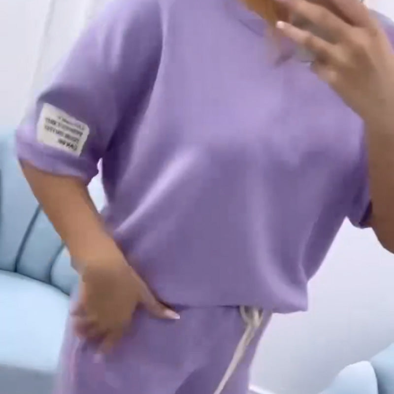 Nouveautés - Promotions🔥Ensemble haut et pantalon décontractés de couleur unie pour femme
