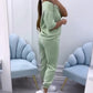 Nouveautés - Promotions🔥Ensemble haut et pantalon décontractés de couleur unie pour femme