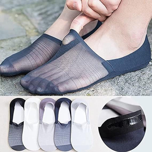💥ACHETEZ 1 OBTENEZ 4 GRATUITS💥Ensemble de chaussettes invisibles en soie glacée🚀55 % de réduction