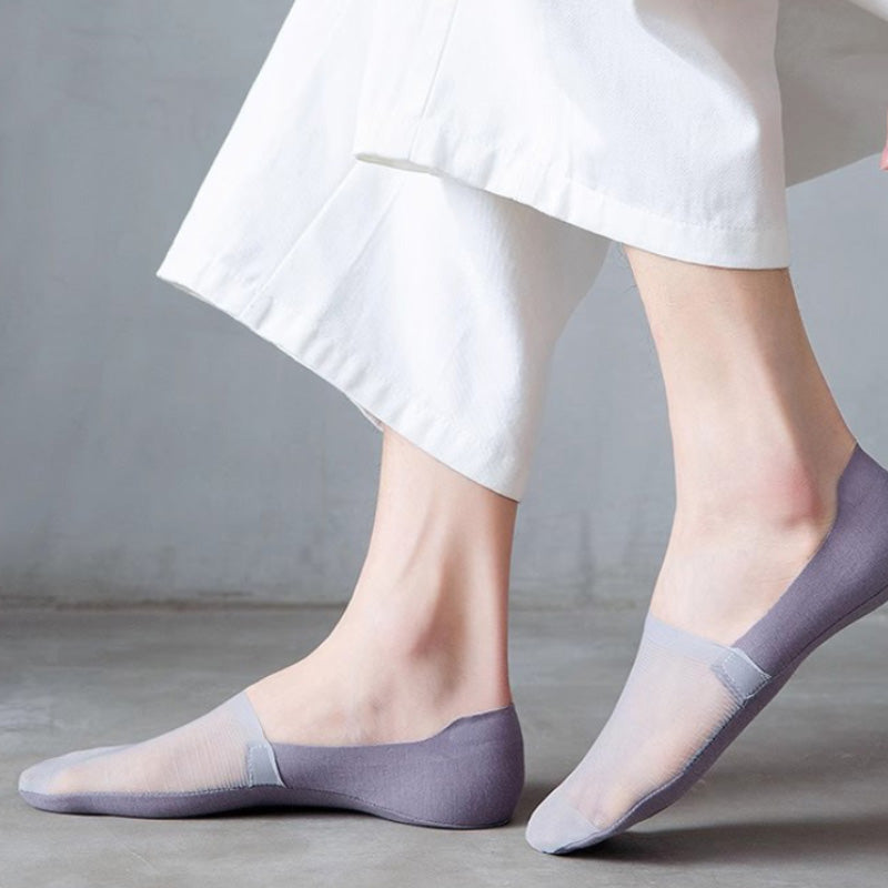 💥ACHETEZ 1 OBTENEZ 4 GRATUITS💥Ensemble de chaussettes invisibles en soie glacée🚀55 % de réduction