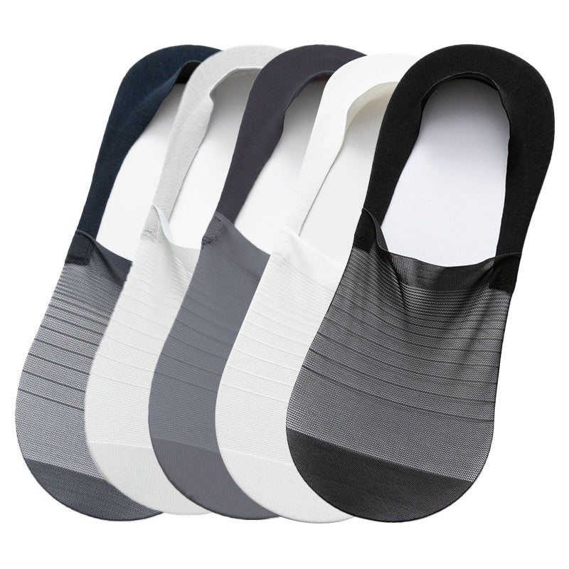 💥ACHETEZ 1 OBTENEZ 4 GRATUITS💥Ensemble de chaussettes invisibles en soie glacée🚀55 % de réduction