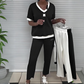 💜PROMOTION DU DERNIER JOUR - 55% DE RÉDUCTION💜Ensemble pantalon et top décontracté à col en V pour femmes