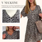 👗Robe décontractée à col en V et manches courtes👗