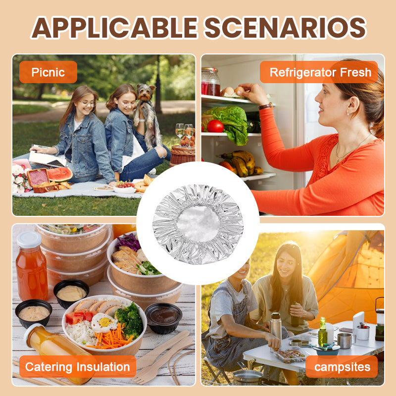 🔥 50 % DE RÉDUCTION 🧊 Couvercle isolant intelligent en aluminium 🍱 Garde les aliments au chaud plus longtemps, réutilisable et parfait pour un usage quotidien et les sorties ✨