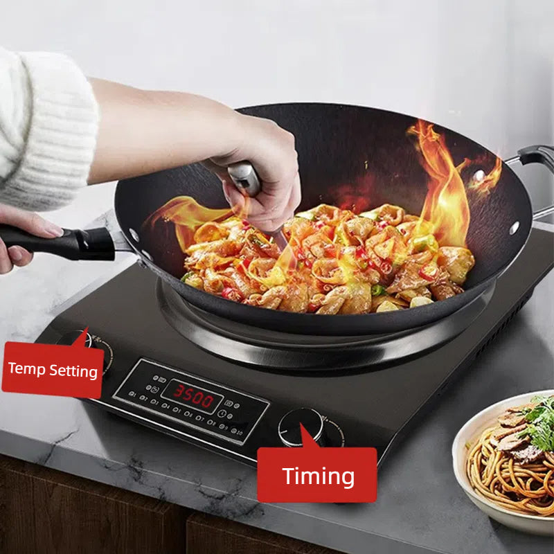 🔥Table de cuisson à Induction Concave de 3500W avec 10 niveaux de température🫕