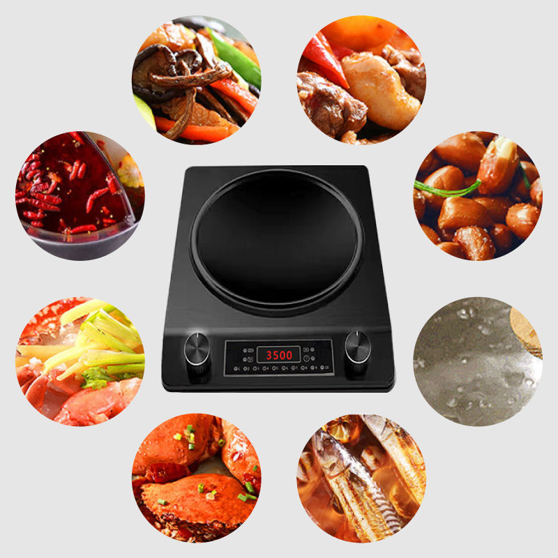 🔥Table de cuisson à Induction Concave de 3500W avec 10 niveaux de température🫕