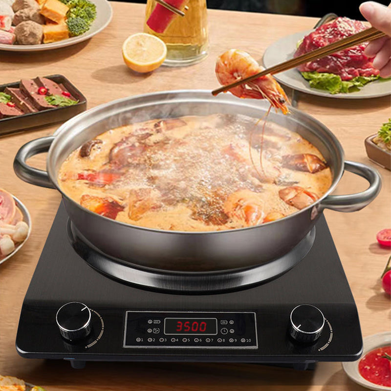 🔥Table de cuisson à Induction Concave de 3500W avec 10 niveaux de température🫕