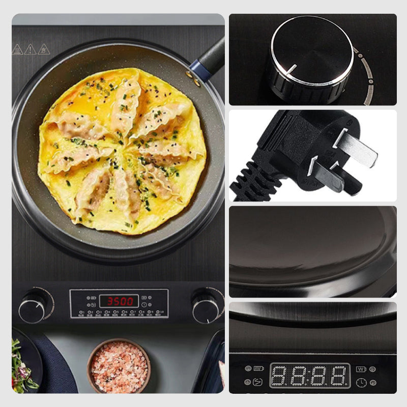 🔥Table de cuisson à Induction Concave de 3500W avec 10 niveaux de température🫕