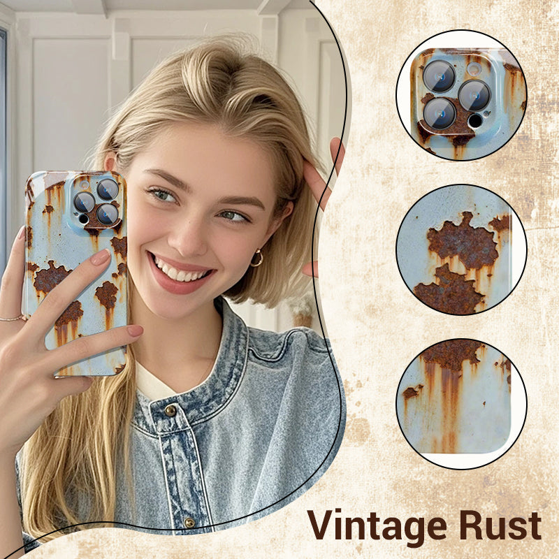 🏆📱Coque rigide Vintage Rust pour iPhone👑