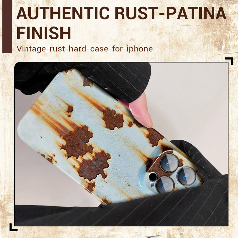 🏆📱Coque rigide Vintage Rust pour iPhone👑