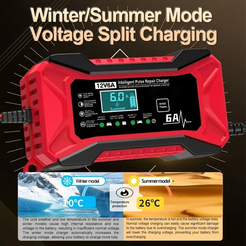 🛵55% de réduction🔋Chargeur de batterie intelligent pour voiture et moto