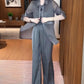 Ensemble 3 pièces femme : veste chemise, débardeur et pantalon