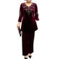 💃Nouveau design 2025🔥Ensemble top et pantalon en velours avec strass pour femme