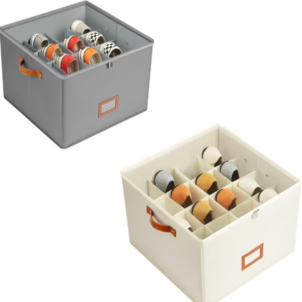 👟 50% DE RÉDUCTION! 🧺 Boîte de rangement en tissu pour chaussures – Pliable, respirante & anti-poussière – Idéale pour placard & chambre ✨