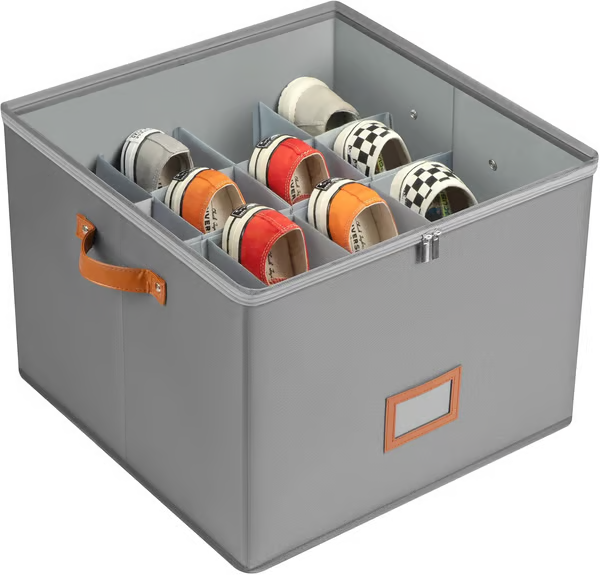 👟 50% DE RÉDUCTION! 🧺 Boîte de rangement en tissu pour chaussures – Pliable, respirante & anti-poussière – Idéale pour placard & chambre ✨