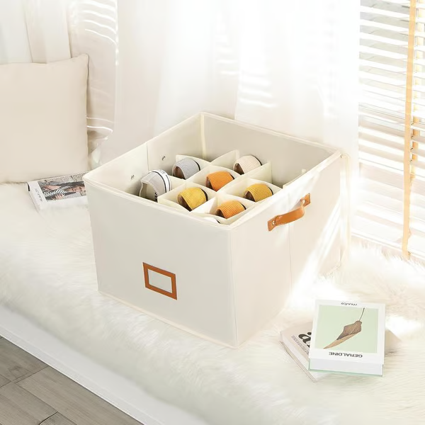 👟 50% DE RÉDUCTION! 🧺 Boîte de rangement en tissu pour chaussures – Pliable, respirante & anti-poussière – Idéale pour placard & chambre ✨