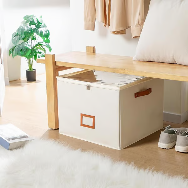 👟 50% DE RÉDUCTION! 🧺 Boîte de rangement en tissu pour chaussures – Pliable, respirante & anti-poussière – Idéale pour placard & chambre ✨