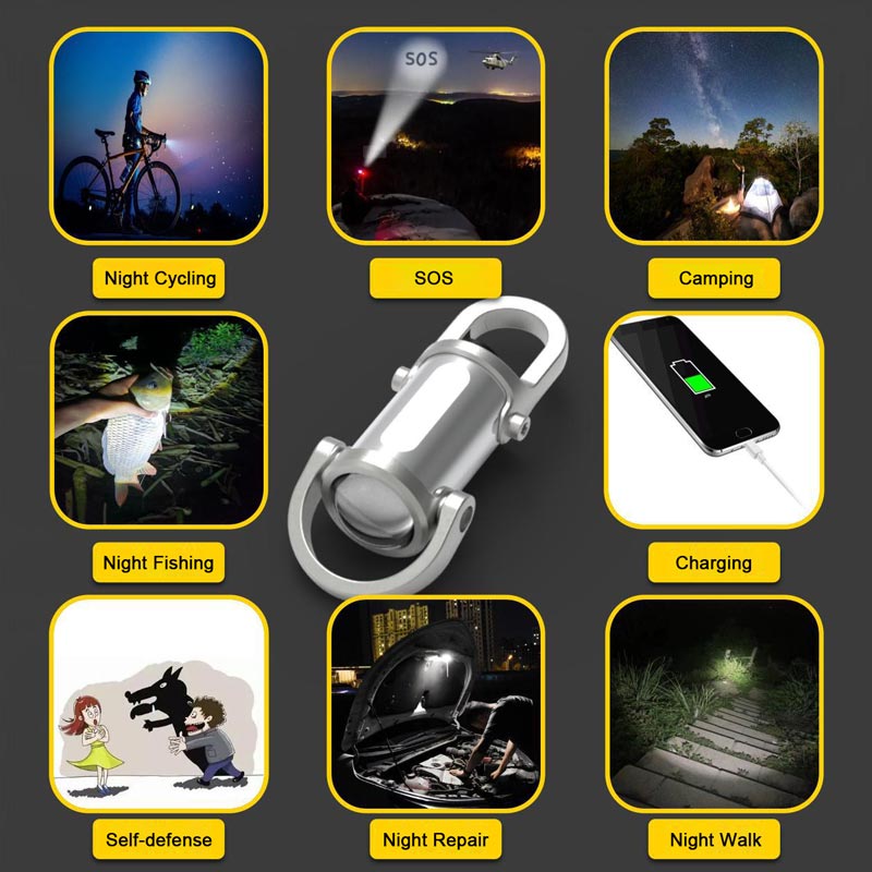 🔥55% de réduction🔥1200LM Mini Lampe Torche à Porte-Clés Ultra Brillante Étanche
