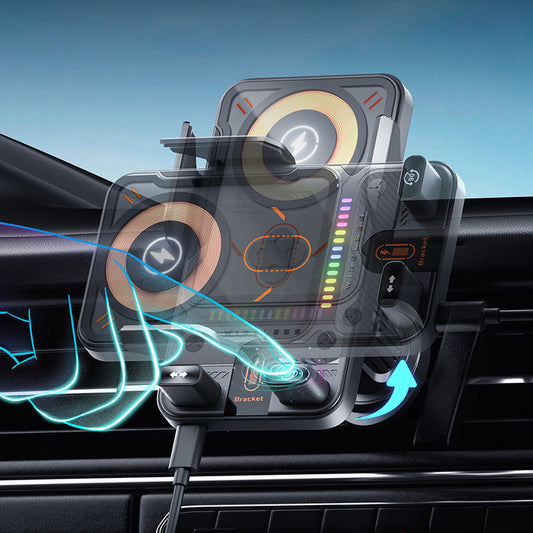 🚗60 % DE RÉDUCTION MAINTENANT ! 📱 Support de téléphone de voiture 2 en 1 et chargeur sans fil – Rotation à 360°, fixation robuste et charge rapide 🔋