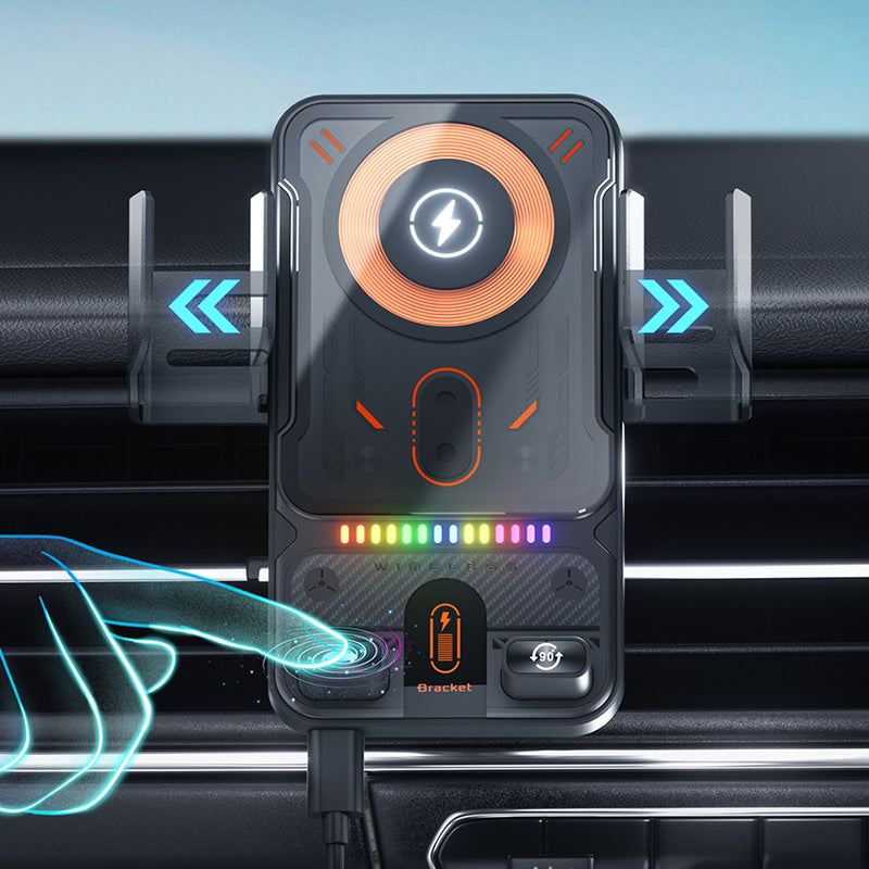 🚗60 % DE RÉDUCTION MAINTENANT ! 📱 Support de téléphone de voiture 2 en 1 et chargeur sans fil – Rotation à 360°, fixation robuste et charge rapide 🔋