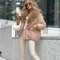 Promotion d'automne🍂Manteau matelassé tendance avec col en fausse fourrure