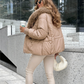 Promotion d'automne🍂Manteau matelassé tendance avec col en fausse fourrure