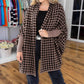 🎁Soldes automne 2025✨🖤Poncho femme ouvert sur le devant, motif pied-de-poule