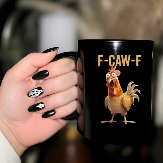 🏆55 % de réduction ⚡ Plus de 50 000 exemplaires vendus ! Presque épuisé ! 💥 Mug humoristique « F-Caw-F »