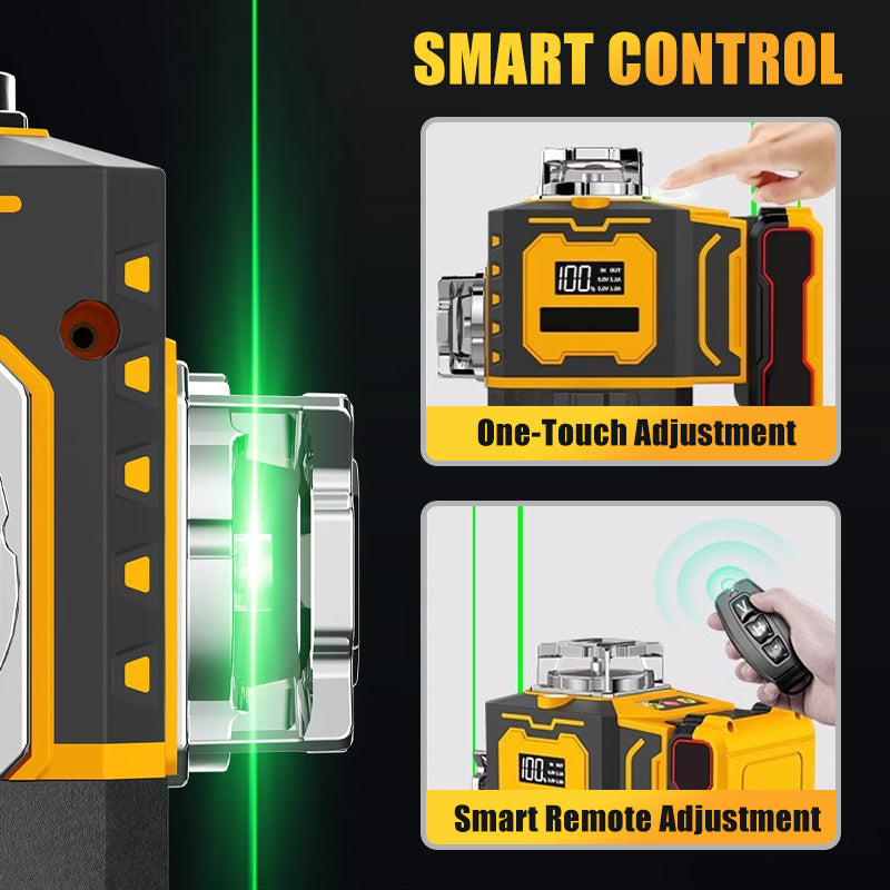 Niveau laser haute technologie ⚡ Faisceau à fréquence variable sans diffusion 🎯 Réglage tactile pour des lignes plus épaisses, commande à distance, écran lumineux – un indispensable sur les chantiers 🛠️