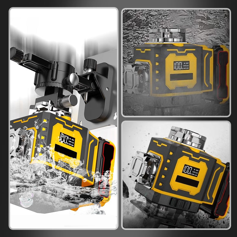 Niveau laser haute technologie ⚡ Faisceau à fréquence variable sans diffusion 🎯 Réglage tactile pour des lignes plus épaisses, commande à distance, écran lumineux – un indispensable sur les chantiers 🛠️