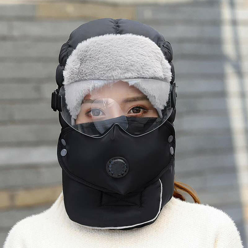 🧢 60 % DE RÉDUCTION MAINTENANT ! ✨ Bonnet thermique avec masque à valve respiratoire amovible - Polaire coupe-vent avec sangle réglable pour une protection extrême contre le froid ❄️🔒