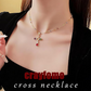 Collier avec Pendentif en Croix en Strass Colorés