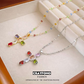 Collier avec Pendentif en Croix en Strass Colorés