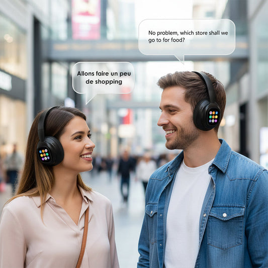 🎧 60% de réduction! ✨ Casque Bluetooth IA - Écran LCD intelligent et assistant vocal avec qualité sonore premium pour la musique et les appels 📱✨