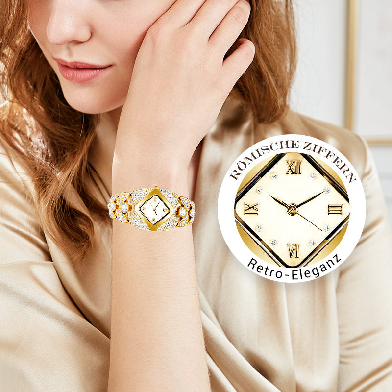 ⌚60% de réduction🔥Montre-bracelet rétro à quartz avec strass scintillants