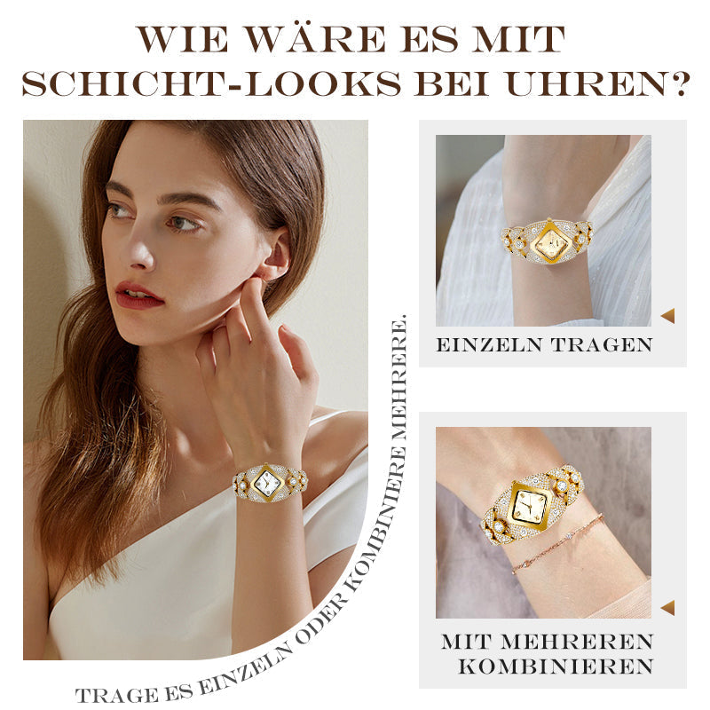 ⌚60% de réduction🔥Montre-bracelet rétro à quartz avec strass scintillants