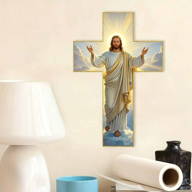 📢📢60% DE RÉDUCTION ! ✨🔥Décoration murale rétro avec croix représentant Jésus-Christ