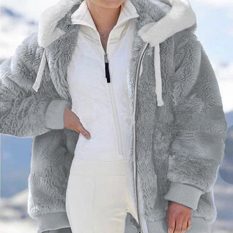 🧥 60% DE RÉDUCTION! ✨ Veste à Capuche en Polaire - Doublure Intérieure en Sherpa Chaud avec Poche Cachée pour Affronter l'Hiver ❄️🎁