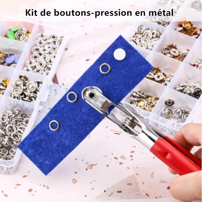 🧵 50 % DE RÉDUCTION ! 🔘 Kit de pose de boutons à faire soi-même – Kit complet, facile à utiliser et pour renforcer vos vêtements ✂️