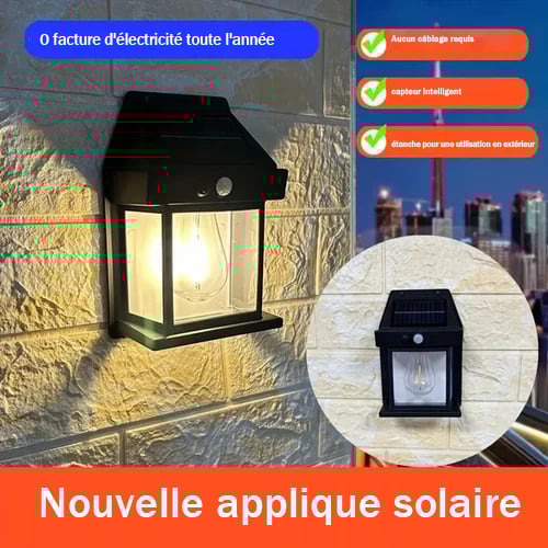 🔈🔈Black Friday : 60 % de réduction sur tout ! 🔥– Applique murale solaire à détecteur de mouvement en tungstène : zéro électricité, 12h d’autonomie & IP65 ! 🌙