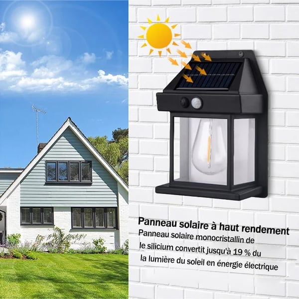 🔈🔈Black Friday : 60 % de réduction sur tout ! 🔥– Applique murale solaire à détecteur de mouvement en tungstène : zéro électricité, 12h d’autonomie & IP65 ! 🌙
