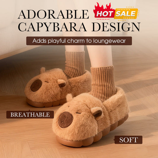 🐾 60 % de réduction – Pantoufles Capybara antidérapantes : doublure moelleuse, semelle EVA & chaleur hivernale ! 🧸
