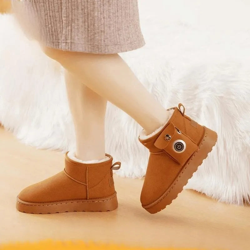 🔈🔈Promo exclusive✨❄️Bottes de neige chauffantes électriques rechargeables-💧Imperméabilisation recouverte de cuir+⚡réglage de la température en 3 étapes