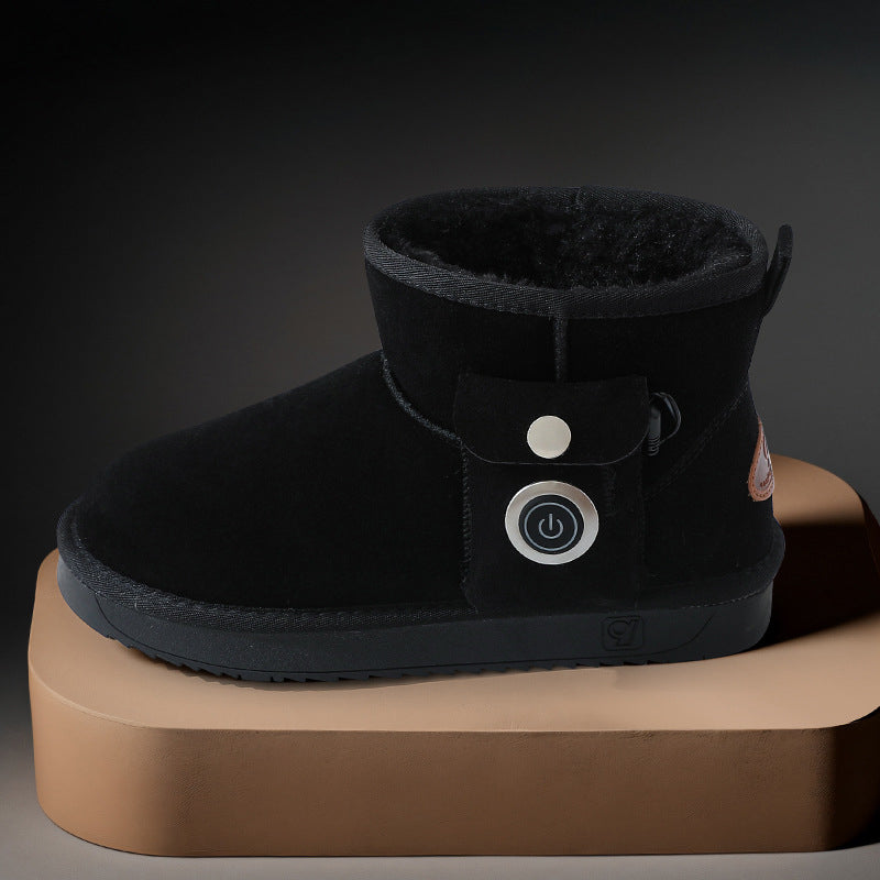 🔈🔈Promo exclusive✨❄️Bottes de neige chauffantes électriques rechargeables-💧Imperméabilisation recouverte de cuir+⚡réglage de la température en 3 étapes