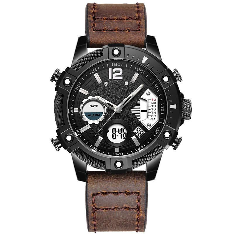 ⌚Montre de sport à quartz multifonctionnelle à double affichage pour homme, étanche à 3 ATM