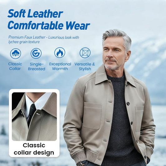 🧥 60 % DE RÉDUCTION ! ✨ Veste homme en similicuir sur mesure 2025 – Finitions haut de gamme, coupe classique et tissu respirant 💎📦