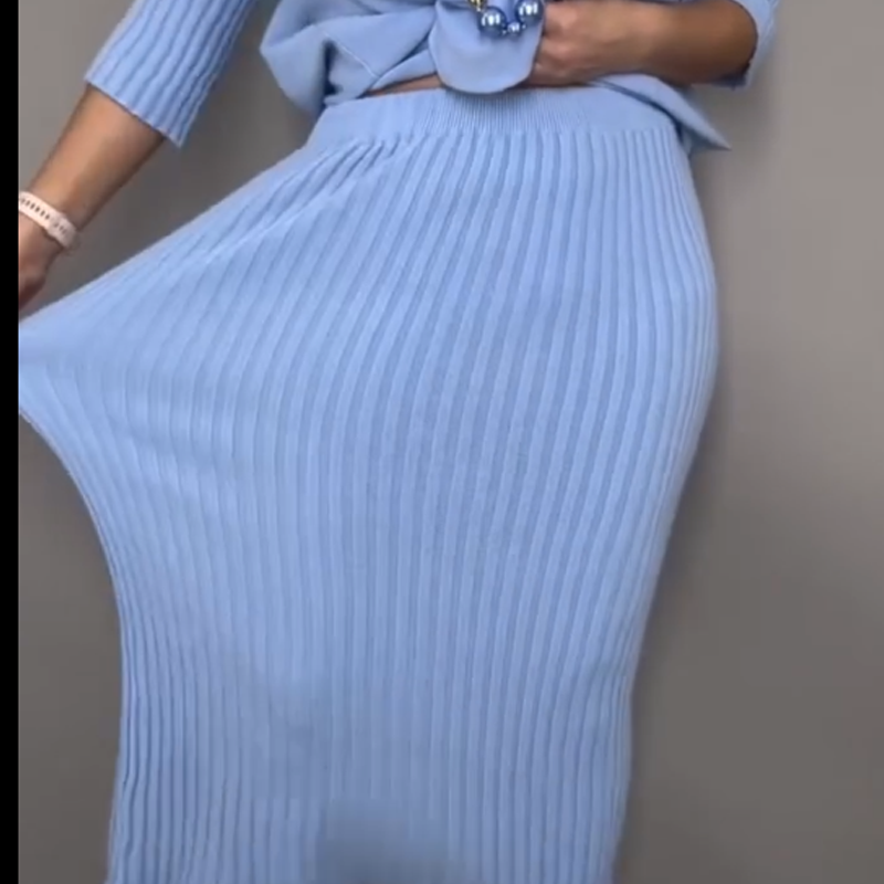 🔈🔈60% de réduction⏰Ensemble 2 pièces pull en maille élégant et jupe midi👚👗