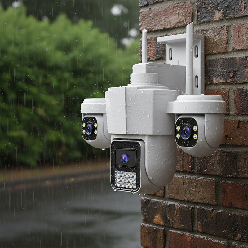 👁️ Vue panoramique à trois yeux, aucune zone d'angle mort | Caméra de sécurité PTZ intelligente à 360° 🚀